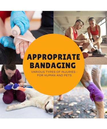 Vet Wrap Self Adhesive Bandage 5cm x 4.5m - Cohesive Tape for Pets & Sports (12 Pack) - Buy Online on SooperMarket.com