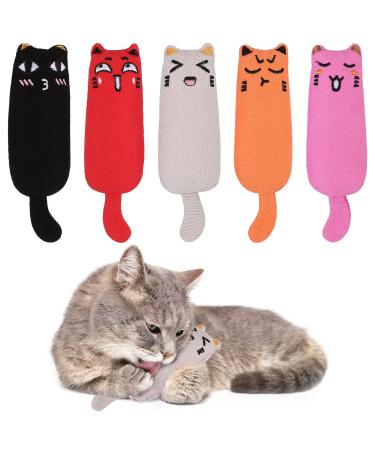 ADAKEL 5 Pieces Cat Catnip Toy Cat Chew Toy for Pet Cat Playing Chewing Teeth Cleaning