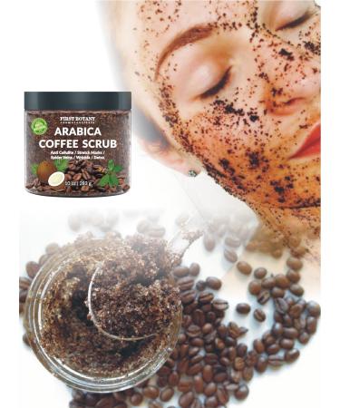 Organic Arabica Coffee Scrub with Coconut and Shea Butter - Acne & Cellulite Treatment, Varicose Vein Therapy - 10 oz - Buy Online on SooperMarket.com
