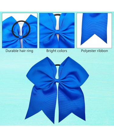 Niuhong Hair Tie - 4 Pieces Bow Hair Loops Large Colorful Bows Cheerleading Girls Accessory Blue (20.3 cm) - Buy Online on SooperMarket.com