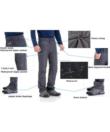 TRAILSIDE Mens Ski Snow Snowboard Pants - Wind/Waterproof Insulated Black (018) Large - Buy Online on SooperMarket.com