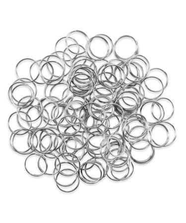 100 Piece Mini Stainless Steel Split Rings Connectors for Arts & Crafts  Chandelier  Necklaces  Homemade Jewelry Making  DIY Keychains  Crystal Garlands  and Curtain Suncatchers (12mm)