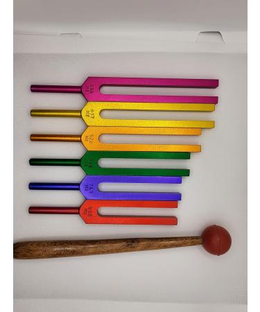 Sacred Solfeggio 6pc Colored Tuning Forks w activator and Pouch - DNA Repair - Blessings Miracles Awakening Liberation - Buy Online on SooperMarket.com