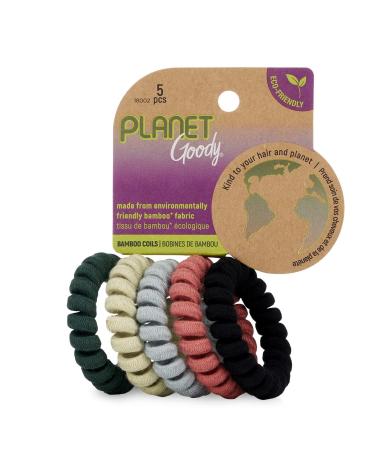 Goody Planet Goody Elastic Thick Hair Coils - 5 Count, Neutral Pack - Medium Hair to Thick Hair - Hair Accessories for Women and Girls Neutral Coils (Thick Hair) 5 Count (Pack of 1)