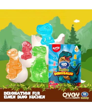 8er Set Amos 4D Rubber Blocks & Dinosaurs - Vibrant Fruit Rubber Building Blocks in 3D Design | Perfect for Children's Birthdays & Muffin Decorations - International Shipping! - Buy Online on SooperMarket.com