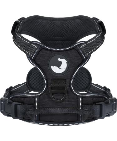 Joytale dog harness Small dogs reflective soft padded dogs curve ant train adjustable breathable breast dishes with safe simple control handle black s s (1 Pack) black
