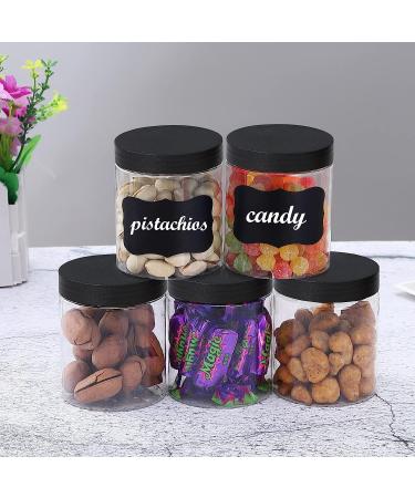 36PCS 8OZ Plastic Jars with Screw On Lids - Refillable Round Containers for Cosmetics, Food, and Slime (Clear & Black) - Buy Online on SooperMarket.com