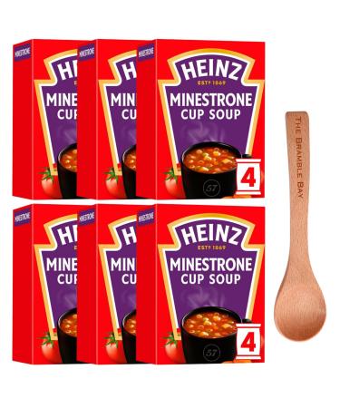 Heinz Cup Soup Minestrone Pack of 6 total 24 Sachets Wooden Spoon