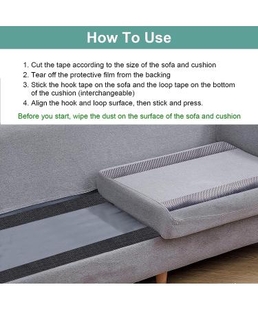 TEUVO Couch Cushion Non Slip Pads to Keep Couch Cushions from Sliding  Hook and Loop Tape with Adhesive for Smooth Surfaces  2m Long and 11cm Wide Tape with Adhesive 11 CM * 2M - Buy Online on SooperMarket.com