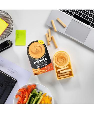 Mezete Fire Roasted Red Pepper Hummus with Bread Sticks 100% All Natural On the Go Hummus Cups Vegan Dip with No Preservatives Shelf-Stable and No Refrigeration Required 3.2 Ounce (Pack of 6) Hummus Pepper Red 3.2 Ounce (Pack of 6) - Buy Online on SooperMarket.com