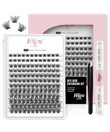 DIY Eyelash Extension Kit - 144 Thin Band Cluster Lashes + 72 3D Multiple Layers Clusters - 10-16mm Wispy Lash Cluster - Buy Online on SooperMarket.com