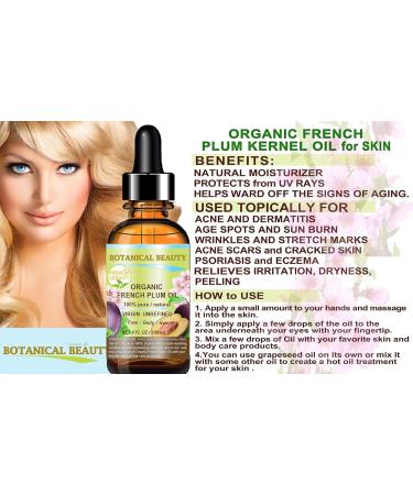 Buy 100% Pure Organic Plum Oil - Cold Pressed Carrier Oil for Face Skin Hair & Nails | 4 Fl. oz - Botanical Beauty - Buy Online on SooperMarket.com