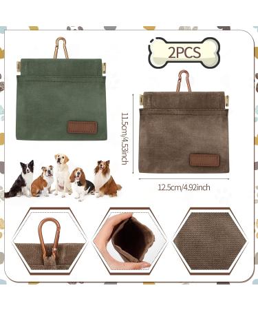 Portable Dog Training Treat Bags - Hands-Free Snack Dispenser for Dogs (2 Pack Green & Brown) - International Shipping Available - Buy Online on SooperMarket.com