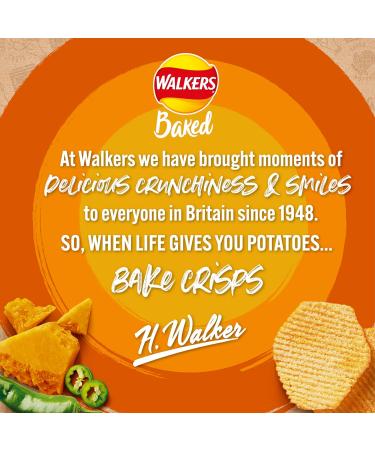 Walkers Oven Baked Cheese & Jalapeno Crisps 6 x 22g - Deliciously Spicy Snack Pack - Buy Online on SooperMarket.com