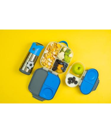 b.box Silicone Food Storage Container with Two Sealed Compartments - Reusable Snack Box for Kids (Blue Slate) - Buy Online on SooperMarket.com