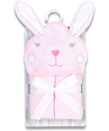 Mother's Choice 100% Cotton Baby Towel with Hood - Ultra Soft and Absorbent (75x75cm) - Bunny Hooded Baby Towel in Pink Rabbit Design - Buy Online on SooperMarket.com