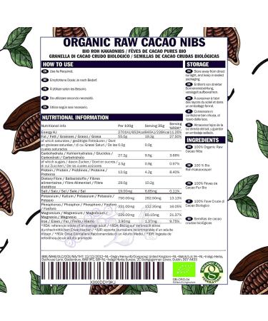 Indigo Herbs Rohe Bio Kakaonibs 500g | Vegane Rein & GMO Frei - Hochwertige Kakaonibs f r internationale Lieferung - Buy Online on SooperMarket.com