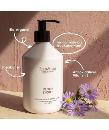 Jean & Len Heavenly Hand & Body Balm - Peony & Lychee | Organic Argan Oil & Shea Butter | 500ml | Paraben & Silicone Free | International Shipping - Buy Online on SooperMarket.com