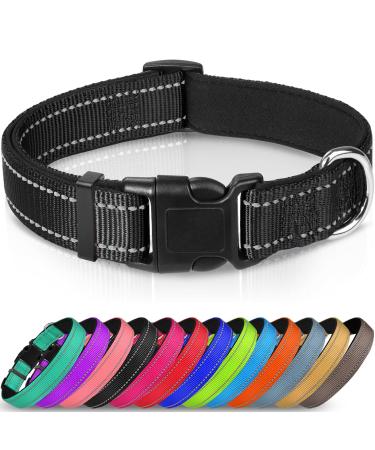 Joytale Dog Collar Reflective Dog Collar for Large Dogs L Black L (Pack of 1) Black