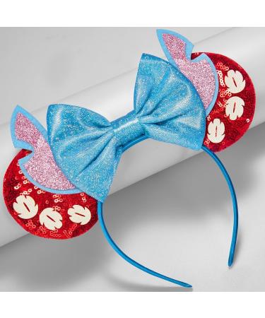 Yunmoxiao Mouse Ears Bow Headbands Shiny Bows Glitter Party Decoration Cosplay Costume for Kids Girls Women Princess Party Decorations Cosplay (Pink) - Buy Online on SooperMarket.com