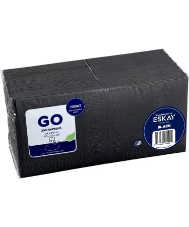 Black 2-Ply Disposable Beverage Napkins (300 Count) - Ideal for Bar, Cocktail, Weddings, Birthday - EU Made - Buy Online on SooperMarket.com
