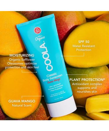 COOLA Organic Sunscreen SPF 50 Sunblock Body Lotion - Dermatologist Tested - Daily Protection - Vegan & Gluten Free - Guava Mango - 5 Fl Oz - Buy Online on SooperMarket.com