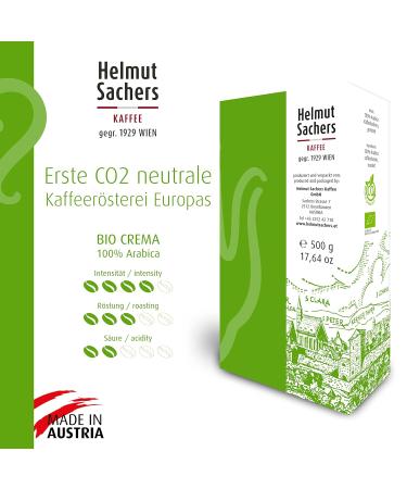 Buy Helmut Sachers Organic Coffee - Crema 100% Arabica Intensity 4/5 500g - International Shipping Available - Buy Online on SooperMarket.com