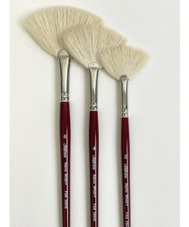 Silver Brush 5504S-6 Alpine White Goat Hair Brush - Size 6, Short Handle for Oil, Acrylic, and Watercolor - Buy Online on SooperMarket.com