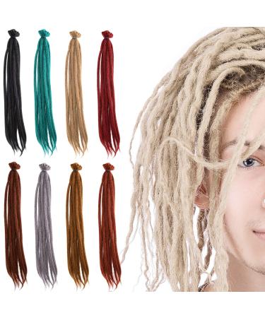 10PCS Turquoise Dreadlock Extensions - Synthetic Crocheted Faux Locs for Men & Women | Jamaica Punk Hip-Hop Hair Accessories - Buy Online on SooperMarket.com