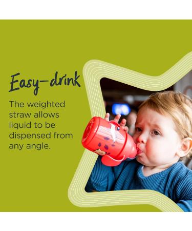 Tommee Tippee Superstar Weighted Straw Cup 300ml Green | Toddler Cup with INTELLIVALVE Leak-Proof Technology | BACSHIELD Antibacterial | 6m+ | Pack of 1 - Buy Online on SooperMarket.com