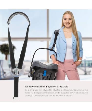 Reer 85021 Clip&Go Carry Strap for Baby Car Seats - Universal Ergonomic Black | International Shipping Available - Buy Online on SooperMarket.com