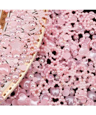 Vorey 500Pcs 3D Pink Multi Shapes Pearls Nail Charms - Nail Art DIY Crafts and Jewelry Accessories - Buy Online on SooperMarket.com