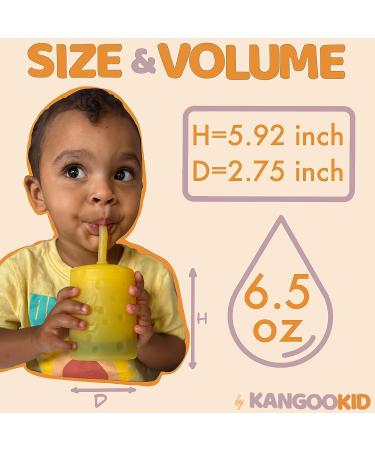 Kangookid Toddler Smoothie Cup with Built-In Straw | BPA-Free Silicone 6.5 oz Cup for 1 Year Old | Sage Donut Design - Buy Online on SooperMarket.com