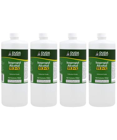 Duda Energy 4 x 950ml Bottles of 99.9+% Pure Isopropyl Alcohol Industrial Grade IPA Concentrated Rubbing Alcohol 1 Gallon Total, Clear, 32.12 Fl Oz (Pack of 4), 128.4 Fl Oz