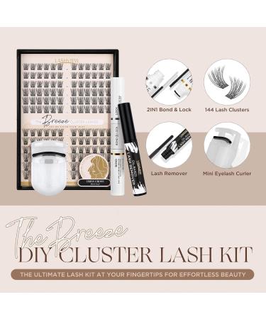 Lashview DIY Eyelash Extension Kit | 144pcs Cluster Lashes Glue Remover & Applicator | Volume Extensions for Perfect Look - Buy Online on SooperMarket.com