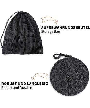 Toozey 5m Rubberized Dog Leash for Small to Large Dogs - Durable Black Drag Line with Hand Loop & Storage Bag - Buy Online on SooperMarket.com