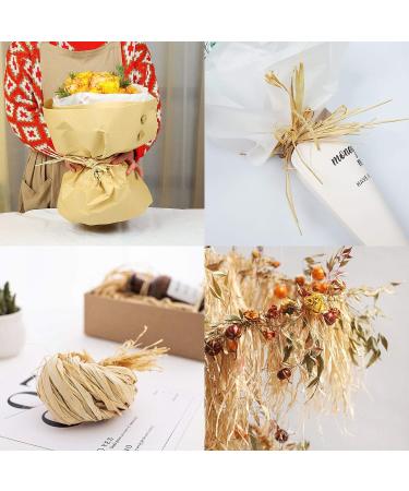 600g Natural Raffia Paper Ribbon for Florist Crafts & Christmas Gift Wrap - 12 x 50g Bundles - Buy Online on SooperMarket.com