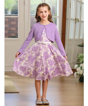 Bonny Billy Girls Knitted Cotton Bolero Shrug Cardigan | 7-8 Years | Purple - Buy Online on SooperMarket.com