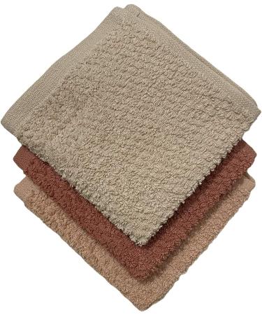 Petal Cliff Set of 8 Popcorn Weave Washcloths - Exfoliate Hands, Body, or Face - Extra Absorbent Ring Spun Cotton - 12 X 12 Size (Coral Sand Rose) - Buy Online on SooperMarket.com