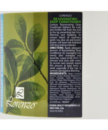 Lorenzo Rejuvenating Shampoo & Deep Conditioner Set - Nourishing Hair Care for All Hair Types | Shop Internationally - Buy Online on SooperMarket.com
