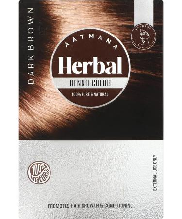 AATMANA Herbal Dark Brown Henna Hair Color with 9 Herbs | Natural Hair Color 100g - Buy Online on SooperMarket.com