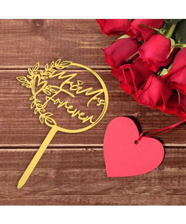 Amaxiu 2 Pack Mr and Mrs Forever Cake Toppers Gold Wedding Cake Toppers Double-Sided Glitter Cake Toppers Acrylic Cupcake Toppers Cake Decorations for Birthday Engagement Anniversary(Gold) - Buy Online on SooperMarket.com