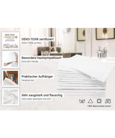 ZOLLNER Set of 10 White Cotton Wash Gloves & Washcloths - 16x21 cm - Ideal for Daily Use Soft & Durable - Buy Online on SooperMarket.com