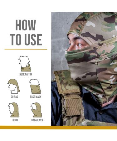 OneTigris Balaclava Face Mask - Full Head Wrap for Men & Women - Cooling Neck Gaiter for Motorcycle, Hiking, Cycling - Large Camo - Buy Online on SooperMarket.com