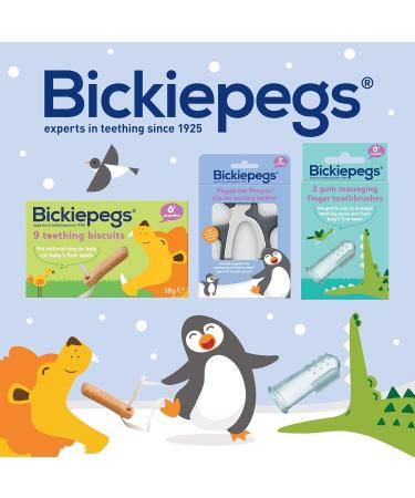 Bickiepegs Peggie the Penguin Sensory Bite Toy | Dental Aid for Babies & Toddlers | Front Gray & White Clip-On Teether - Buy Online on SooperMarket.com