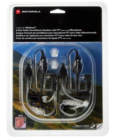 Motorola 1518 Surveillance Headset with PTT Mic, Black, White