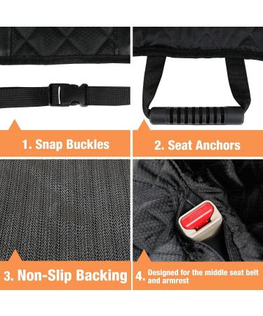 PETICON Waterproof Dog Car Seat Cover for Back Seat - Scratchproof & Nonslip Pet Bench Protector for Cars, Trucks, SUVs - Durable, Washable Black Backseat Protection - Buy Online on SooperMarket.com