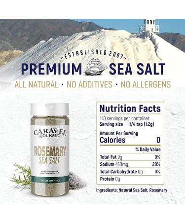 Caravel Gourmet Rosemary Sea Salt Shaker - All Natural 6 Ounce Gourmet Sea Salt - Buy Online on SooperMarket.com