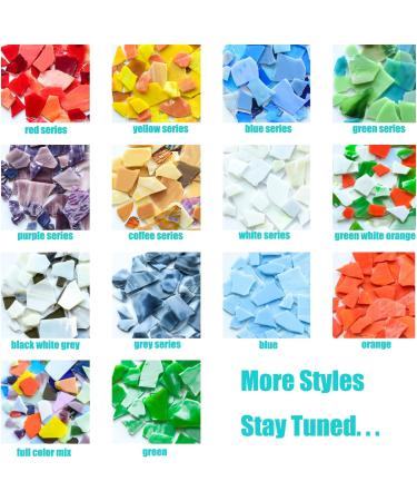 Iridescent Orange Cathedral Mosaic Glass Sheets - 7oz Opaque Glass Tiles for Mosaic Art Crafts - Buy Online on SooperMarket.com