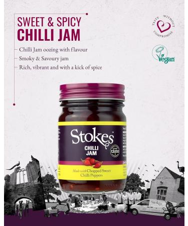 Stokes Chilli Jam 3PK Delicious Sweet Chilli Jam Perfect With Cheese & Biscuits Award Winning Sweet & Spicy Chilli Jam Made With Sweet Chillies & Red Peppers Smoky & Savoury 250g Glass Jar - Buy Online on SooperMarket.com